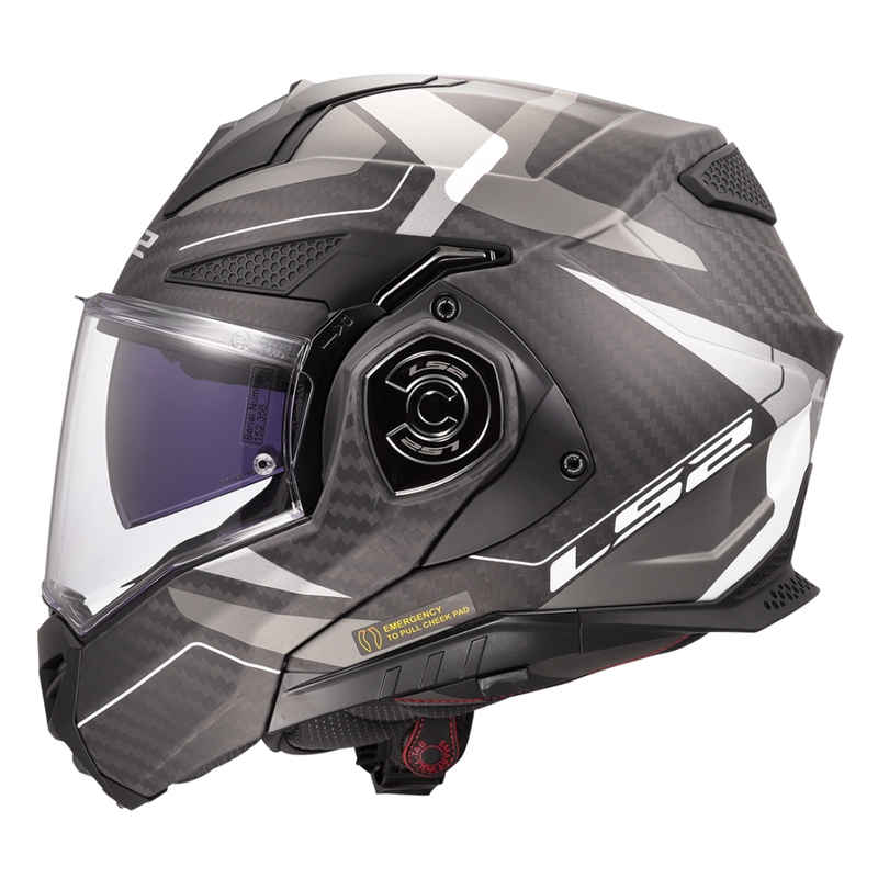 LS2 FF901 Advant X C Horizon sidabrinės ir pilkos spalvos atlenkiamas motociklininko šalmas