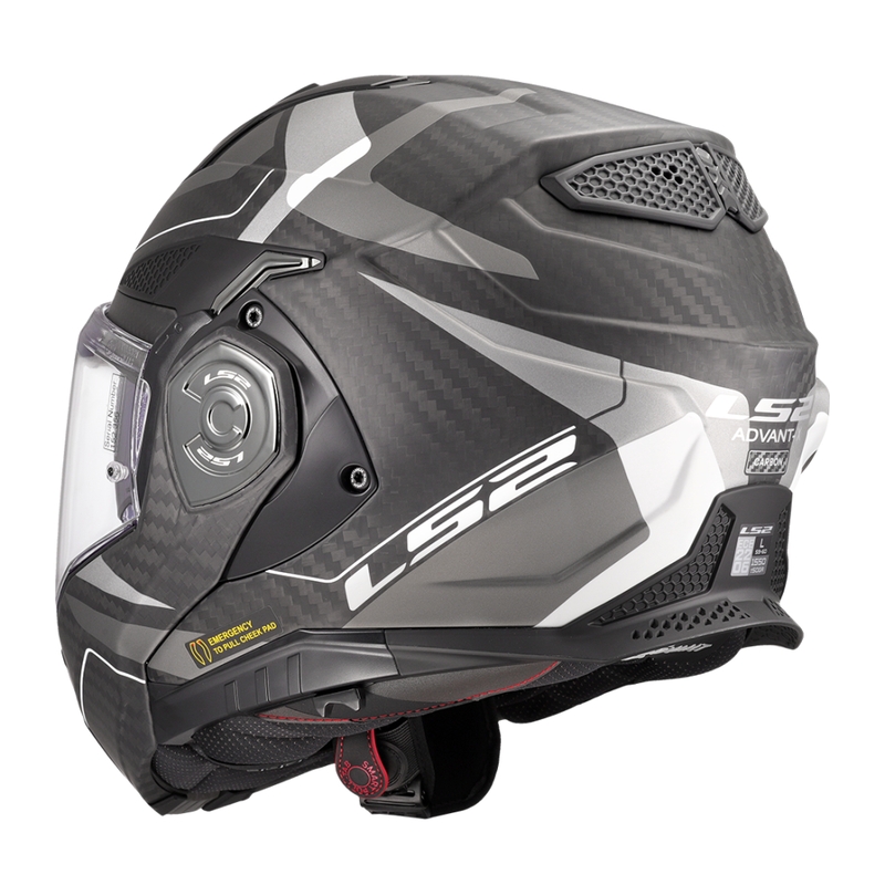 LS2 FF901 Advant X C Horizon sidabrinės ir pilkos spalvos atlenkiamas motociklininko šalmas