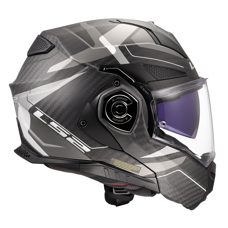 LS2 FF901 Advant X C Horizon sidabrinės ir pilkos spalvos atlenkiamas motociklininko šalmas
