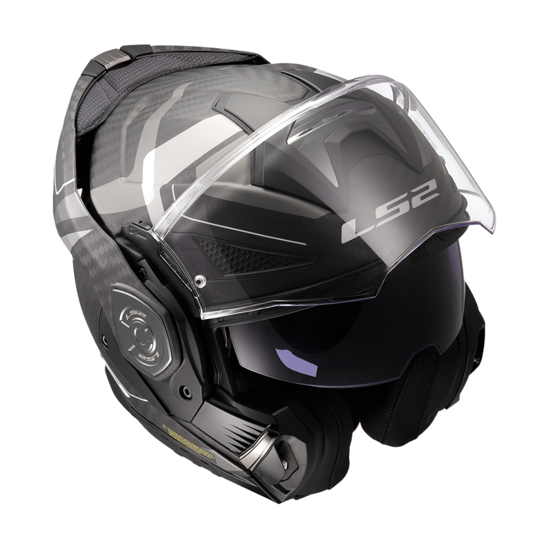 LS2 FF901 Advant X C Horizon sidabrinės ir pilkos spalvos atlenkiamas motociklininko šalmas