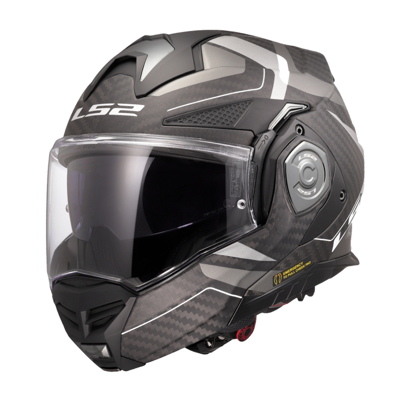 LS2 FF901 Advant X C Horizon sidabrinės ir pilkos spalvos atlenkiamas motociklininko šalmas