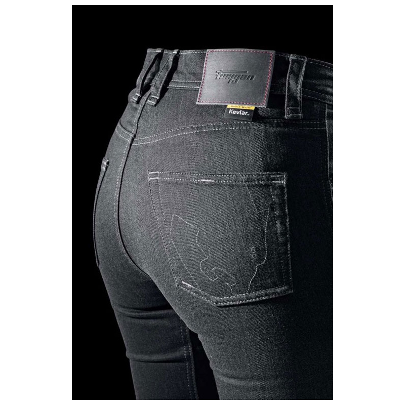Furygan Nikita X Kevlar® Mom Fit moteriški motociklininko džinsai, tamsiai pilki