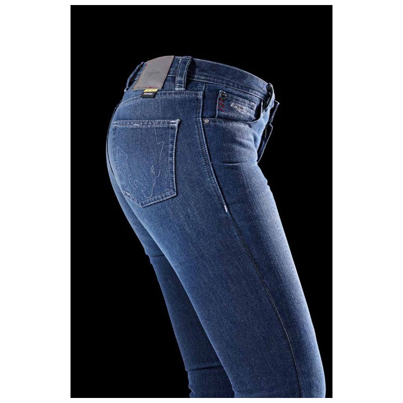 Furygan Kate X Kevlar® Straight moteriškos motociklininko džinsinės kelnės, mėlynos
