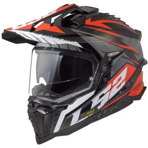 Enduro motociklininko šalmas LS2 MX701 Explorer Spire juoda-pilka-raudona