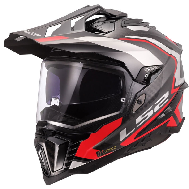 Enduro motociklininko šalmas LS2 MX701 Explorer C Frontier II raudonas