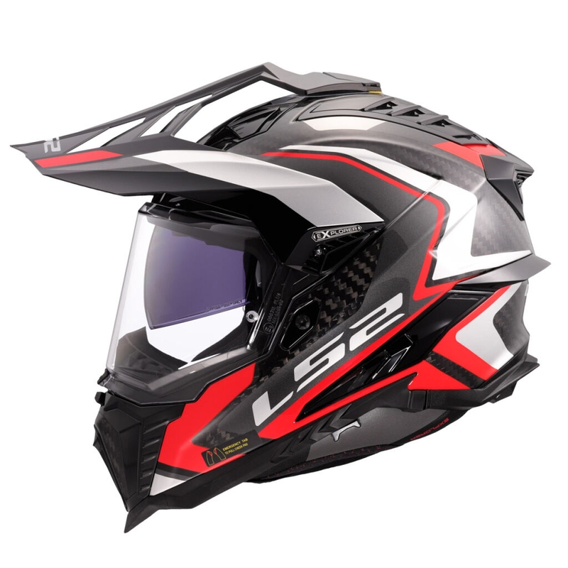 Enduro motociklininko šalmas LS2 MX701 Explorer C Frontier II raudonas