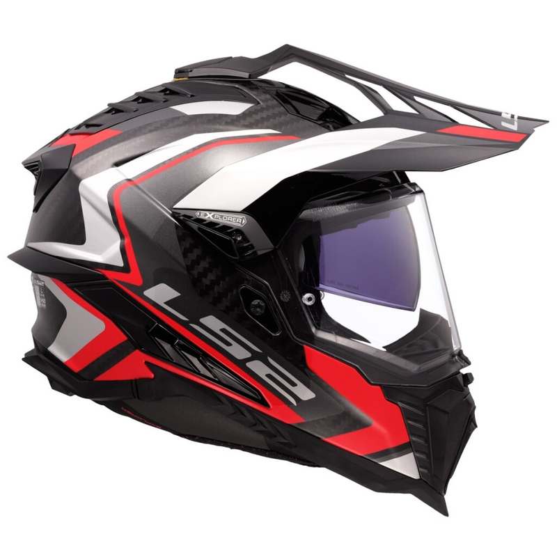 Enduro motociklininko šalmas LS2 MX701 Explorer C Frontier II raudonas