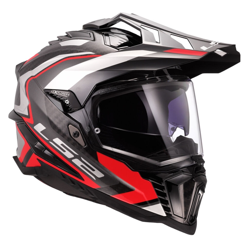 Enduro motociklininko šalmas LS2 MX701 Explorer C Frontier II raudonas