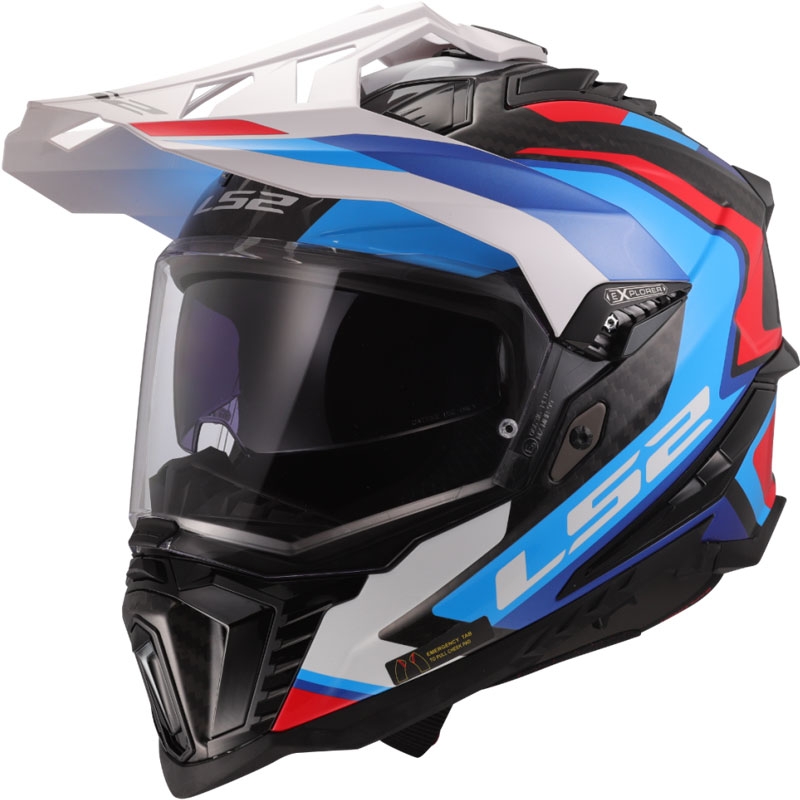 Enduro motociklo šalmas LS2 MX701 Explorer C Frontier II balta-mėlyna