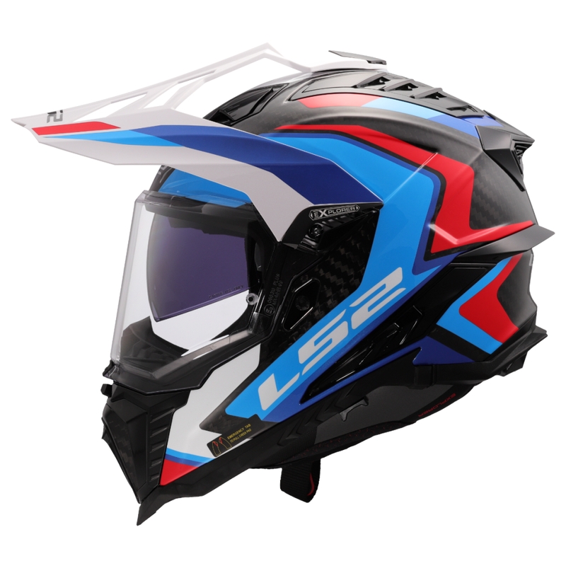 Enduro motociklo šalmas LS2 MX701 Explorer C Frontier II balta-mėlyna