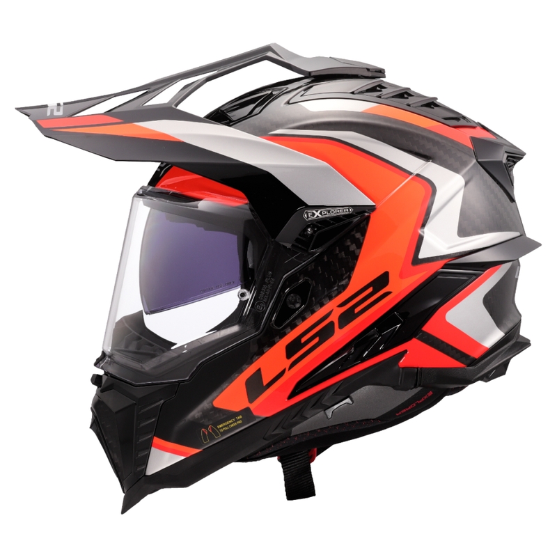 Enduro motociklininko šalmas LS2 MX701 Explorer C Frontier II oranžinis