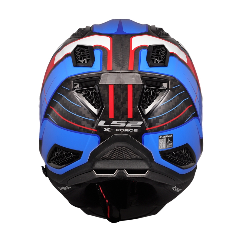 Motokroso šalmas LS2 MX703 X-Force Galuo baltai-raudonai-mėlynas