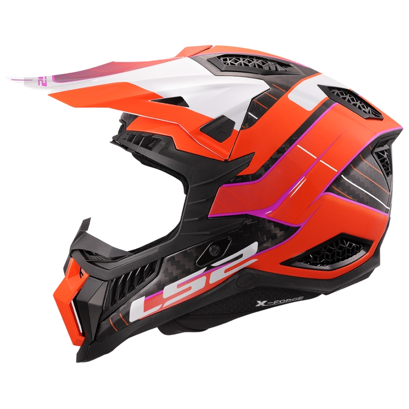 Motokroso šalmas LS2 MX703 X-Force Galuo oranžinis