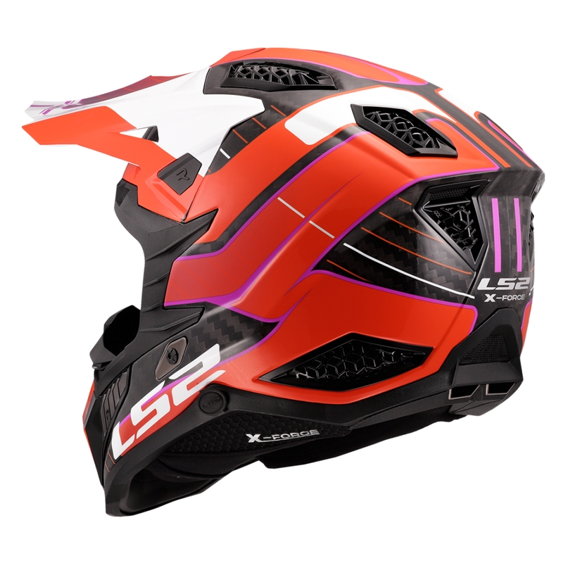 Motokroso šalmas LS2 MX703 X-Force Galuo oranžinis