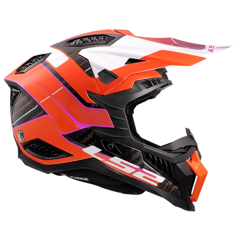 Motokroso šalmas LS2 MX703 X-Force Galuo oranžinis