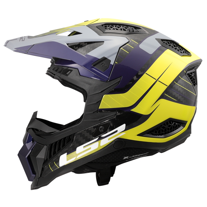 Motokroso šalmas LS2 MX703 X-Force Galuo pilka-fluo geltona