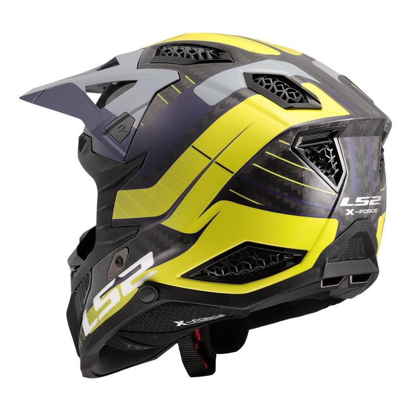 Motokroso šalmas LS2 MX703 X-Force Galuo pilka-fluo geltona