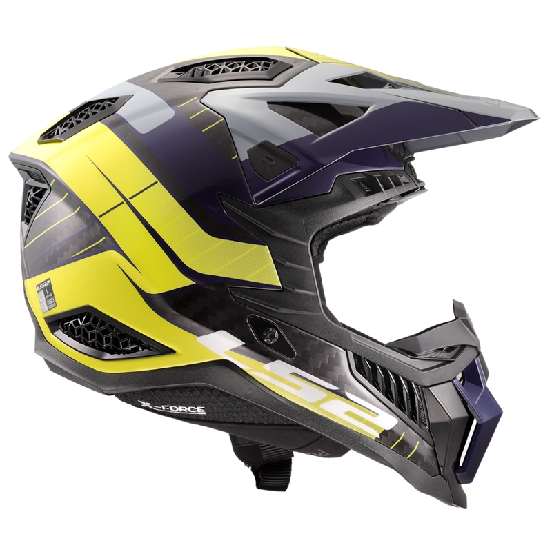 Motokroso šalmas LS2 MX703 X-Force Galuo pilka-fluo geltona