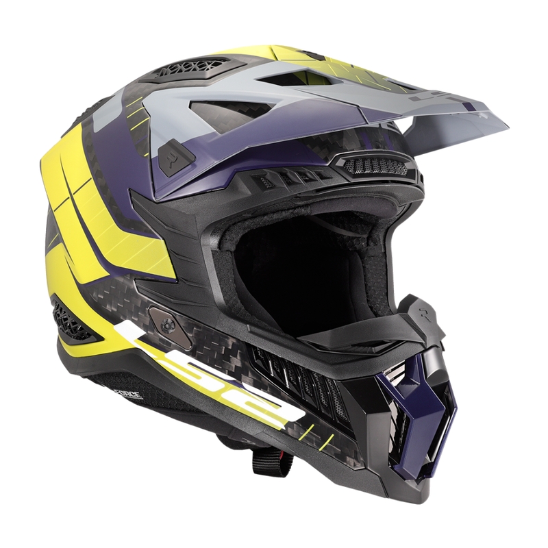 Motokroso šalmas LS2 MX703 X-Force Galuo pilka-fluo geltona
