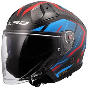 Atviras motociklininko šalmas LS2 OF603 Infinity II C Urus mėlynai raudonas