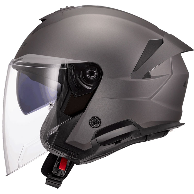 Atviras motociklininko šalmas LS2 OF618 Verso II Solid matinis titanas