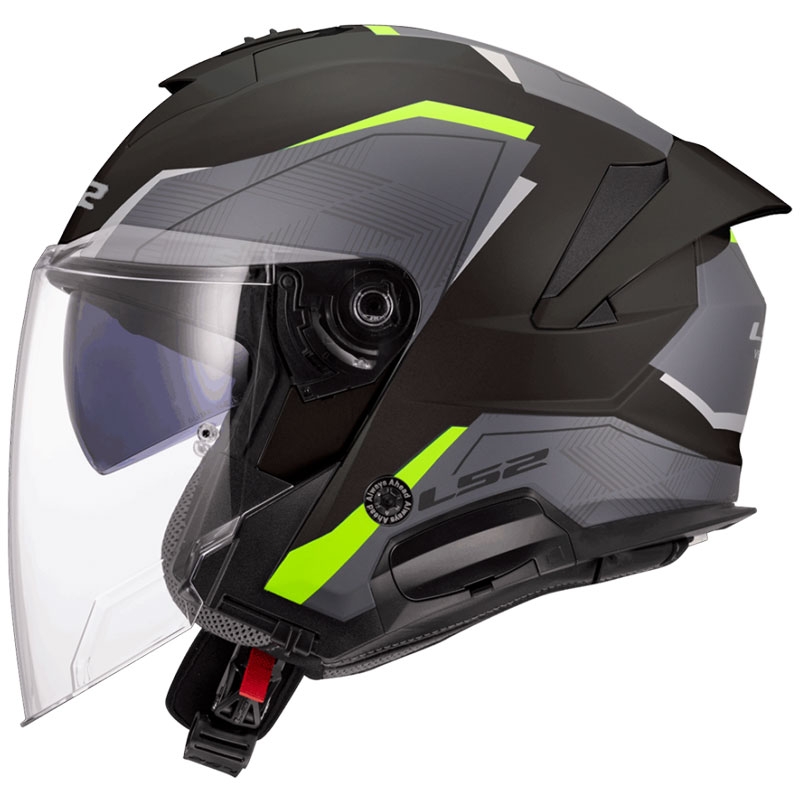 Atviras motociklininko šalmas LS2 OF618 Verso II Air juoda-fluo geltona