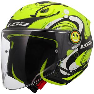 Vaikiškas atviras motociklininko šalmas LS2 OF622 Funny II Glup fluo yellow