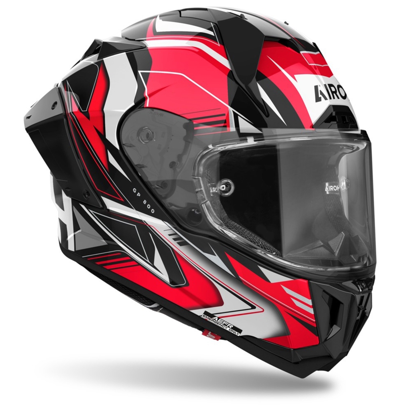 Integruotas šalmas motociklui Airoh GP800 Must raudonas