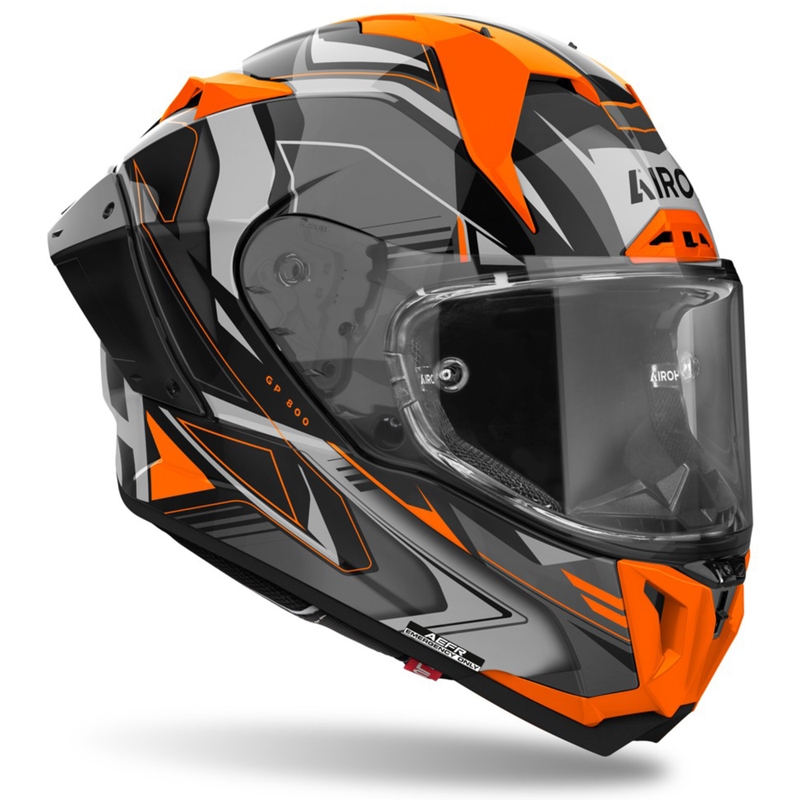 Integruotas motociklininko šalmas Airoh GP800 Must oranžinis
