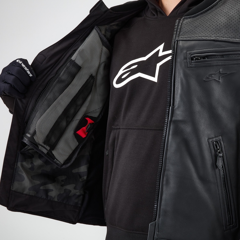 Oro pagalvių liemenė Alpinestars TECH-AIR®3 V2 LEATHER sistema juoda