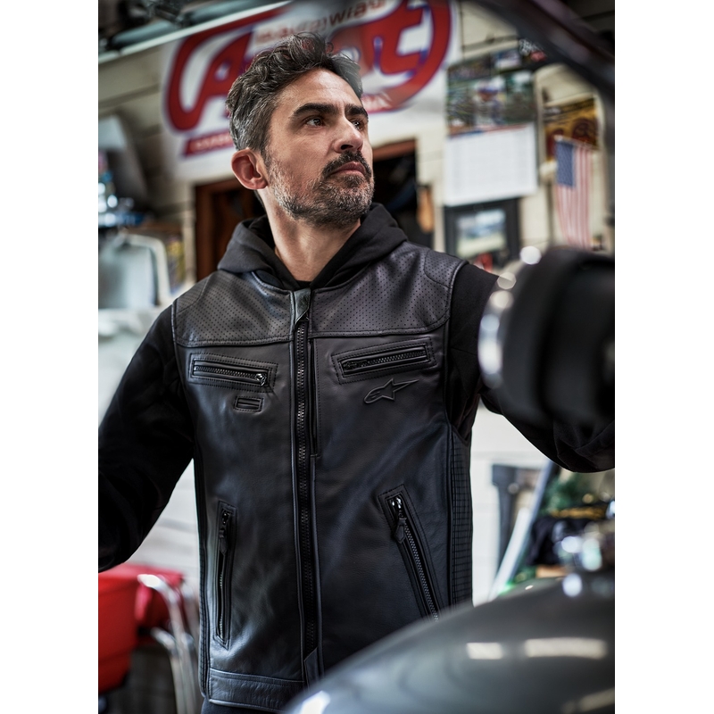 Oro pagalvių liemenė Alpinestars TECH-AIR®3 V2 LEATHER sistema juoda