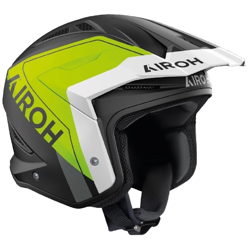 Trialo motociklininko šalmas Airoh TRR 2 Hunt matinis geltonas