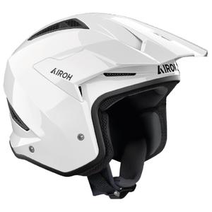 Bandomasis motociklininko šalmas "Airoh TRR 2", balta spalva