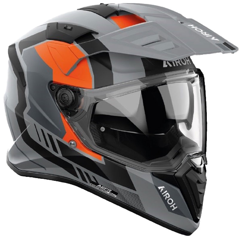 Enduro motociklininko šalmas Airoh Bandit Horn matinis oranžinis