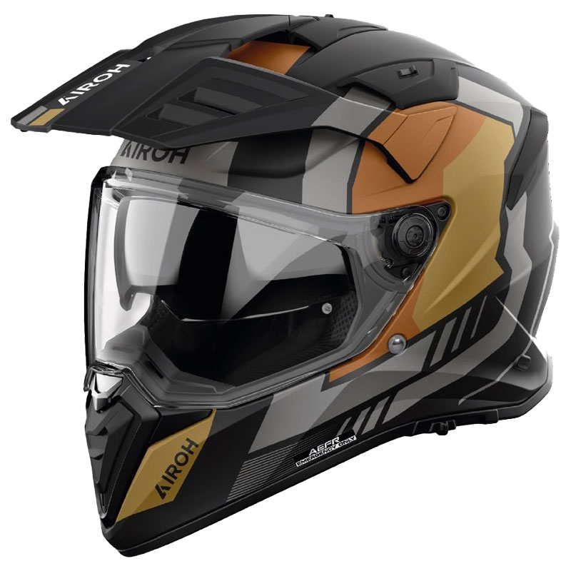 Enduro motociklininko šalmas Airoh Bandit Horn matinio aukso spalvos