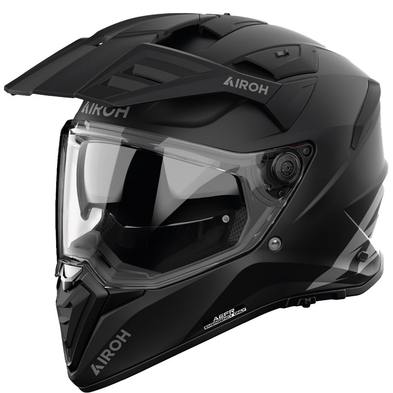 "Enduro" motociklininko šalmas "Airoh Bandit", matinės juodos spalvos
