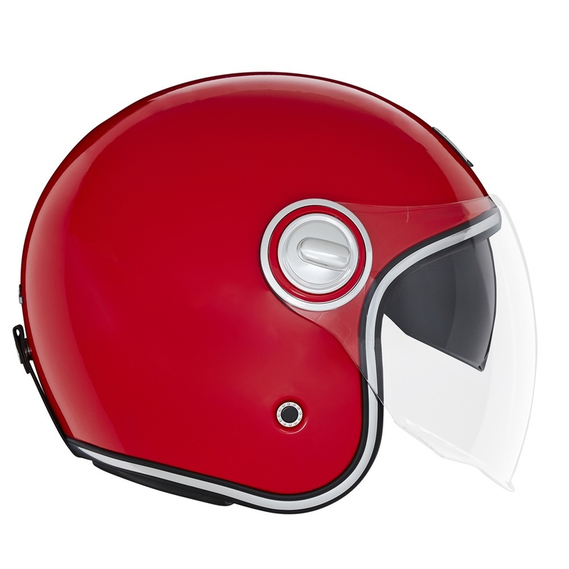 Atviras motociklininko šalmas NOX PREMIUM Heritage raudonas