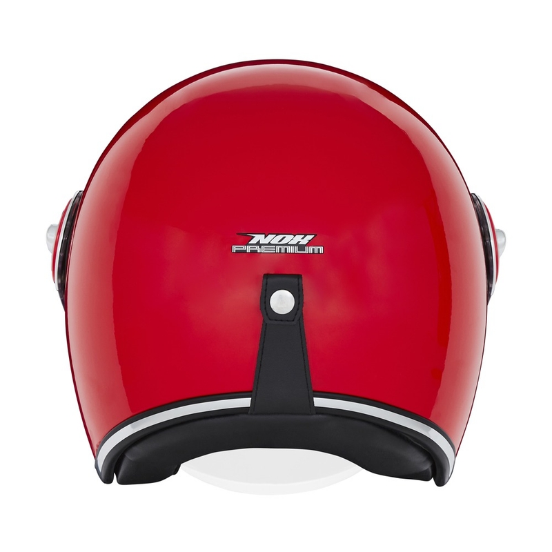 Atviras motociklininko šalmas NOX PREMIUM Heritage raudonas