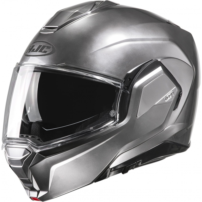 HJC i100 Solid Silver sulankstomas motociklininko šalmas