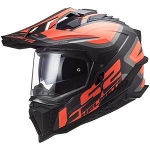 Enduro šalmas LS2 MX701 Explorer Alter juodas-fluo oranžinis-pilkas matinis
