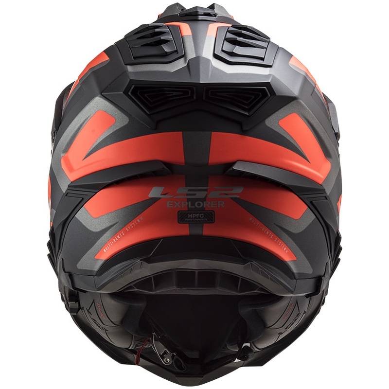 Enduro šalmas LS2 MX701 Explorer Alter juodas-fluo oranžinis-pilkas matinis