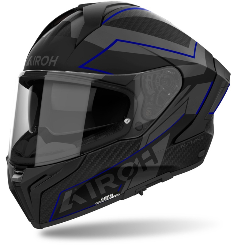 Integruotas motociklininko šalmas "Airoh MATRYX Sentinel" matinės mėlynos spalvos