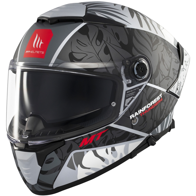Uždaras motociklo šalmas MT Thunder 4 SV Rainforest juoda-balta