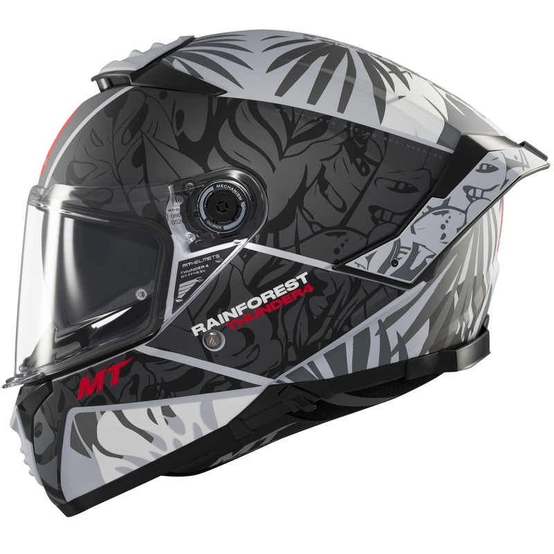 Uždaras motociklo šalmas MT Thunder 4 SV Rainforest juoda-balta