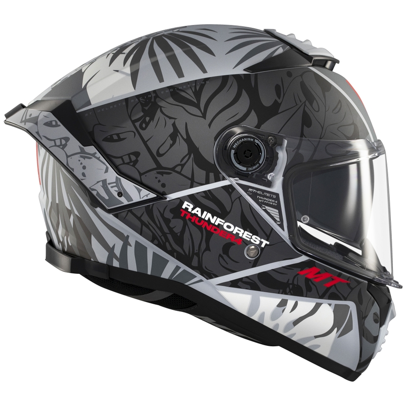 Uždaras motociklo šalmas MT Thunder 4 SV Rainforest juoda-balta