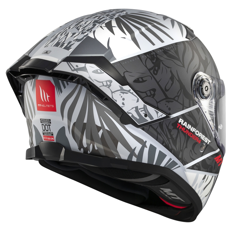 Uždaras motociklo šalmas MT Thunder 4 SV Rainforest juoda-balta