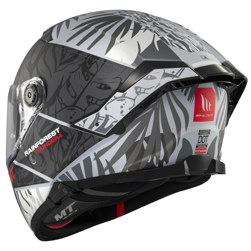 Uždaras motociklo šalmas MT Thunder 4 SV Rainforest juoda-balta
