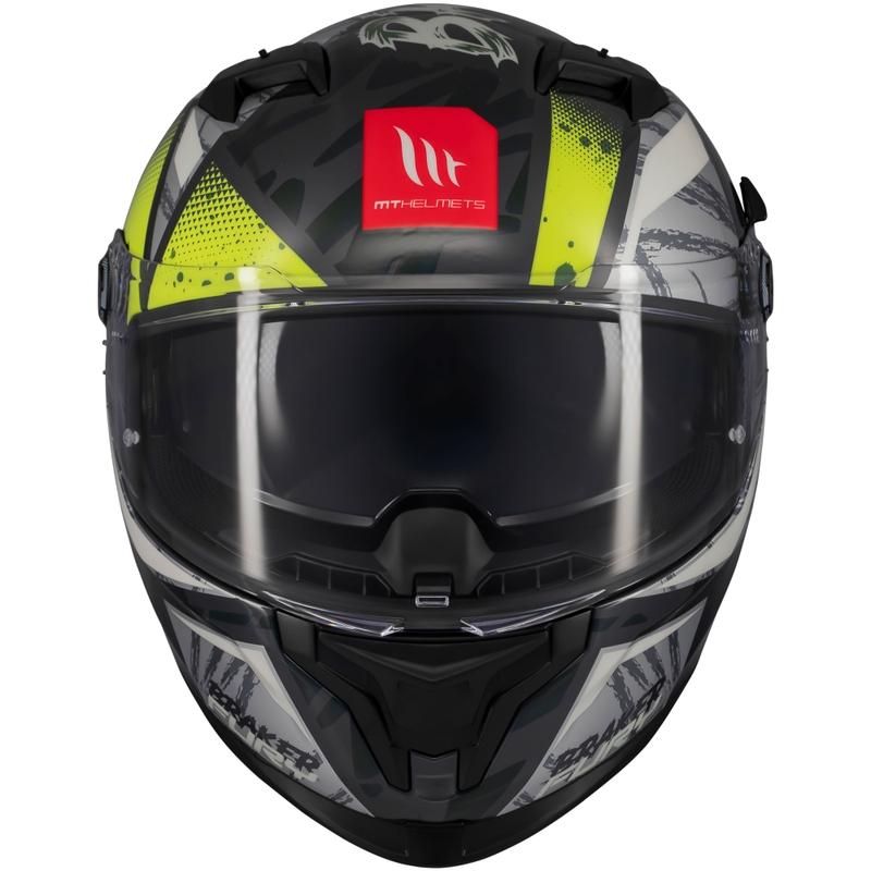 "MT Braker SV Fury" pilkai geltonas integralus motociklininko šalmas