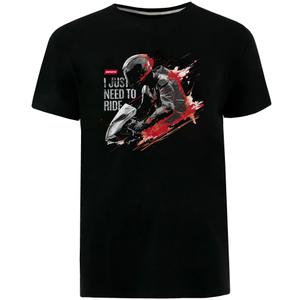 MotoZem marškinėliai Man tiesiog reikia važiuoti juodais marškinėliais