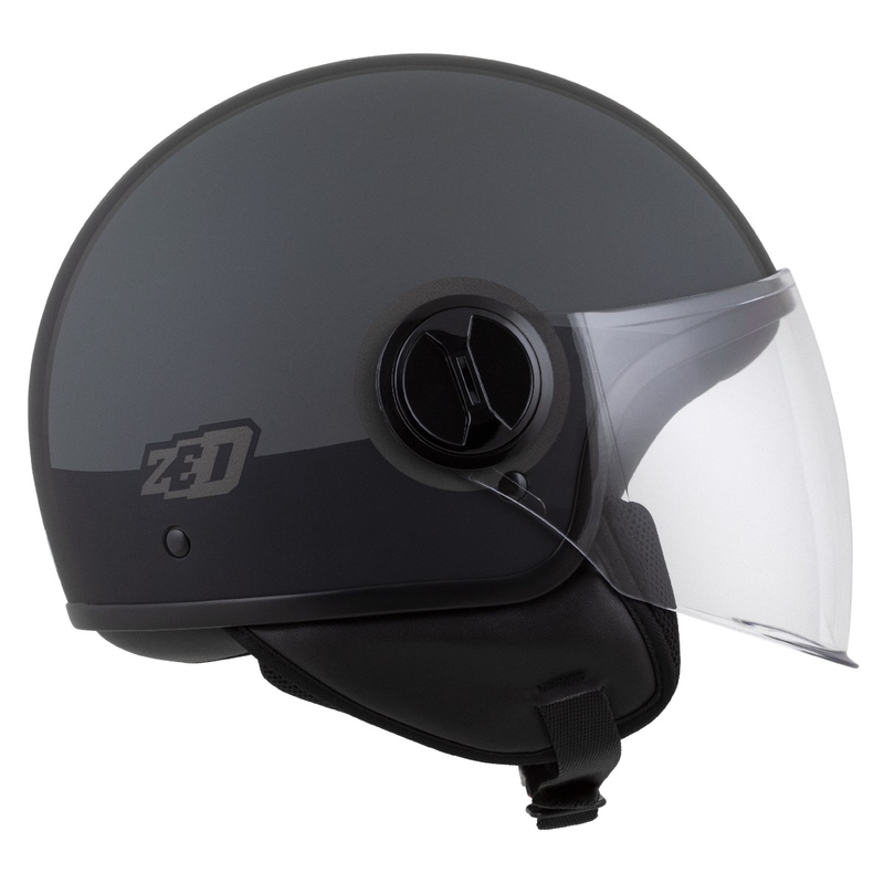 Atviras motociklininko šalmas ZED C35 pilkai juodas matinis